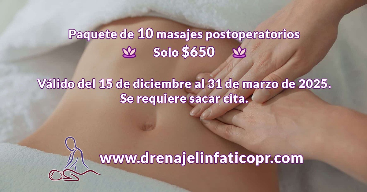 Oferta de masajes de drenaje linfatico postoperatorio